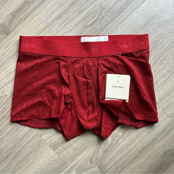 Calvin Klein | Microfiber Lace Trunk in Fall Berry Red (Small) - Picture 4 of 15